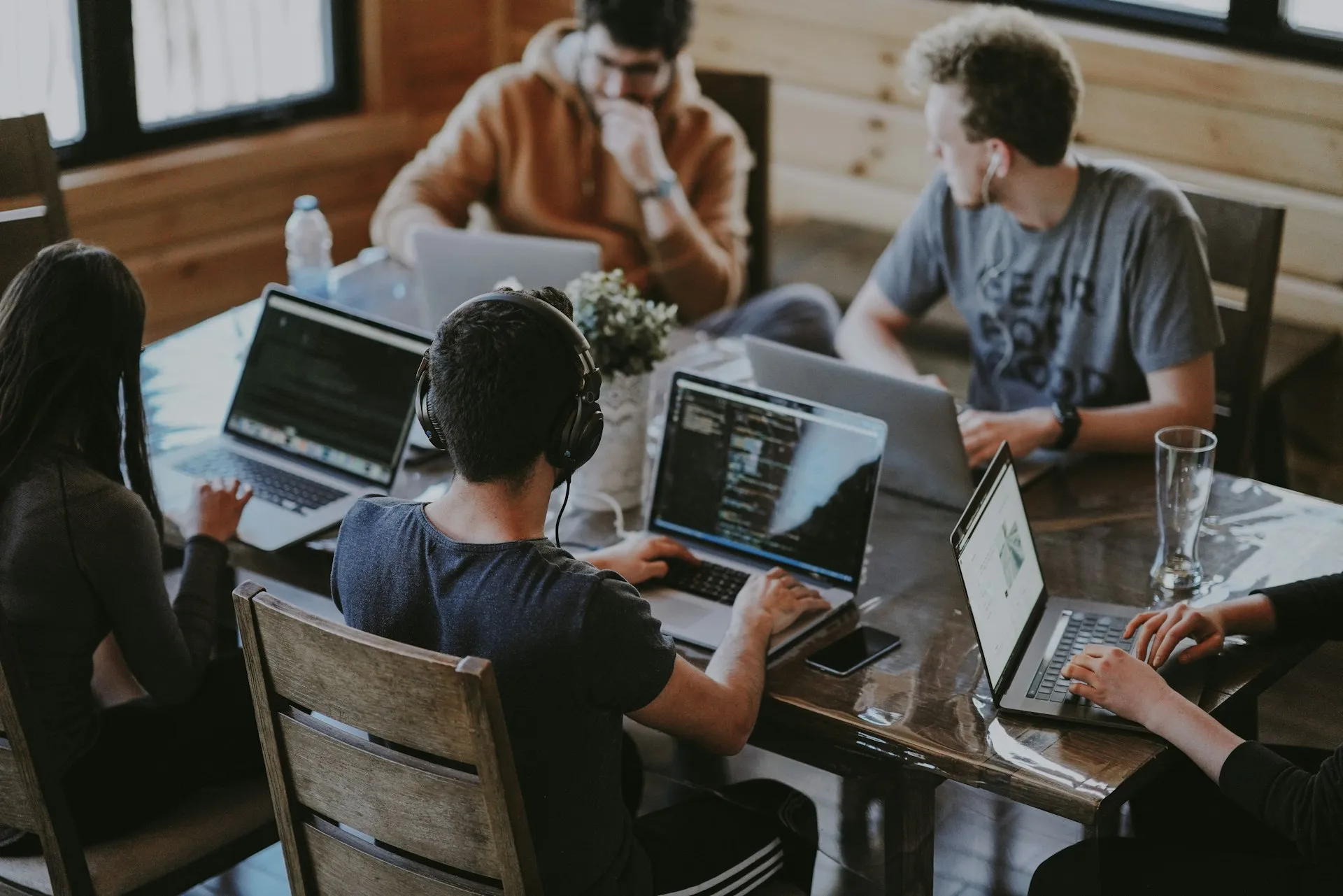 People collaborating around a table